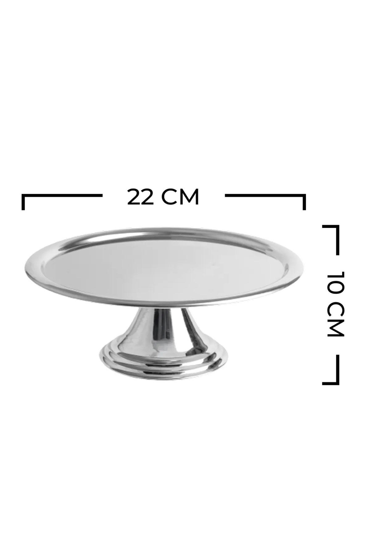PASLANMAZ ÇELİK 1 ADET YUVARLAK AYAKLI PASTA SUNUMLUĞU KURABİYELİK İKRAMLIK LÜX