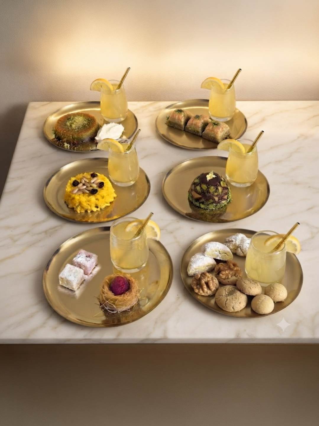 ÇELİK GOLD RENK 6 ADET DÜZ MİNİ ÇEREZLİK PASTA TATLI TABAĞI 12 CM